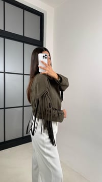 Haki Vintage Püsküllü Süet Ceket GAUS-00483GAUSCEKETGAUS-00483