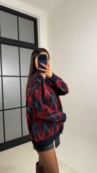 Bordo Baklava Desenli Triko Hırka GAUS-00627GAUSHIRKAGAUS-00627