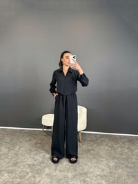 Esna Siyah İthal Tensel Kumaş İkili TakımGausTAKIMGU004647