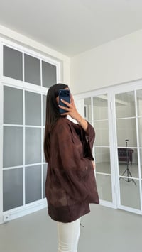 Kahve Çin Düğme Detaylı Premium Gömlek GAUS-01711GAUSGÖMLEKGAUS-01711