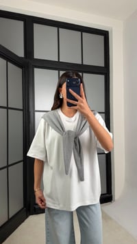 Gri Şal Detaylı Basic Tshirt GAUS-01192GAUSTshirtGAUS-01192