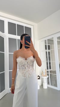 Beyaz Dantelli Korse Bluz GAUS-01860GAUSBLUZGAUS-01860