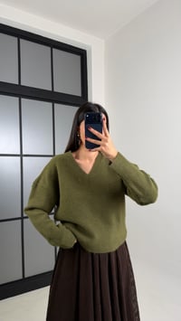 Yeşil V Yaka Yumuşak Dokulu Kazak GAUS-00689GAUSKAZAKGAUS-00689