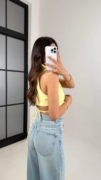 Sarı Sırt Dekolteli Astarlı Yelek Gaus00562GausYELEKGU1002310