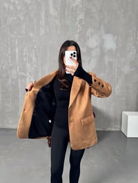 Berta Camel Astarlı Süet CeketGausCEKETGU00903960