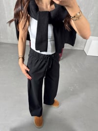 Foris Siyah Beli Lastikli Cepli ZR Poliviskon PantolonGausPANTOLONGU00903949