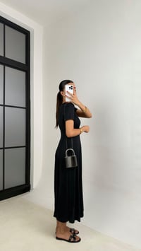 Siyah Oysh Muadil Fermuarlı Modal Kumaş Elbise GAUS-0035GAUSELBİSEGAUS-0035