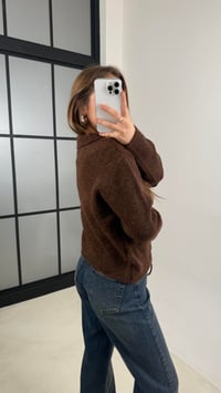 Kahve Önü Bağlama Detaylı Triko Hırka GAUS-00552GAUSHIRKAGAUS-00552