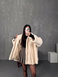 Monce Krem Astarlı Atkı Detaylı Peluş KabanGausKABANGU00904239