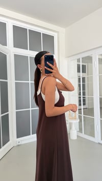 Kahve Atlet Detaylı Tasarım Elbise GAUS-01737GAUSELBİSEGAUS-01737