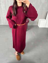 Terav Bordo Premium Triko ElbiseGausELBİSEGU00904087