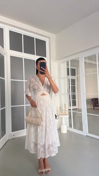 Ekru Transparan Fisto Detaylı Elbise GAUS-01727GAUSELBİSEGAUS-01727