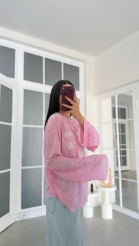 Pembe Yazı Baskılı Oversize Tshirt GAUS-02243GAUSTshirtGAUS-02243