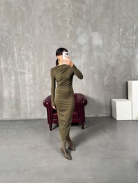 Lusi Haki Drapeli Tasarım ElbiseGausELBİSEGU00904115