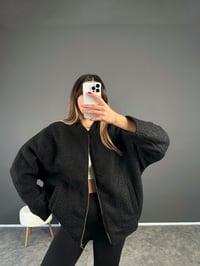 Moe Siyah Buklet Teddy Bomber Ceket GausCEKETGU002522