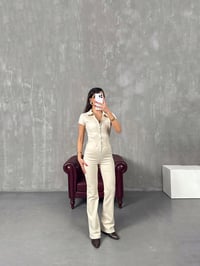 Milen Ekru Fermuarlı Gabardin TulumGausTULUMGU100467