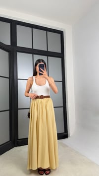 Sarı Kemerli Astarlı Etek GAUS-01549GAUSETEKGAUS-01549