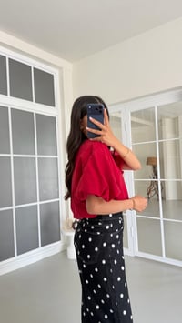Kırmızı Balon Model Bluz GAUS-01643GAUSBlouseGAUS-01643