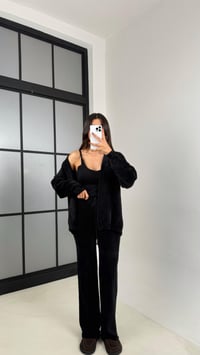 Siyah 3'lü Peluş Tüylü Takım GAUS-00441GAUSSuitsGAUS-00441