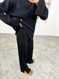 Cose Siyah Düğme Detaylı Yırtmaçlı Üst Alt Triko TakımGausTAKIMGU00903766