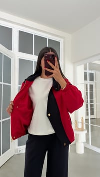 Kırmızı Astarlı Ceket Beli Lastikli Pantolon İkili Takım GAUS-02279GAUSTAKIMGAUS-02279