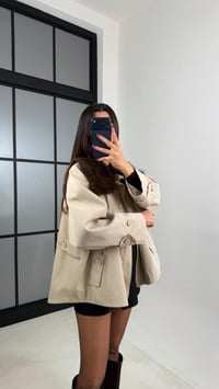 Bej Yaka Kürk Detaylı Astarlı Trençkot GAUS-00660GAUSTRENÇKOTGAUS-00660