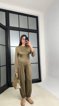 Haki Beli Ayarlanabilir Vatkalı Bluz Eşofman Takım GAUS-01307GAUSSuitsGAUS-01307