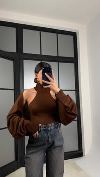 Kahve Bolero Detaylı İkili Triko Takım GAUS-01170GAUSBLUZGAUS-01170