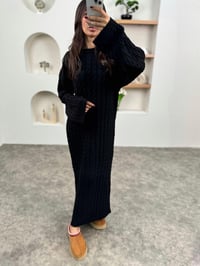 Vivet Siyah Örgülü Triko ElbiseGausELBİSEGU00903508