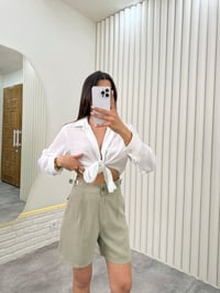 Haki Beli Kemerli ZR Model Cepli Şort Gaus00318GausShortsGU1001730