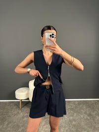 MD Lacivert Şortlu Yelek Takım GausTAKIMGU007988
