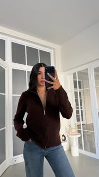 Acı Kahve Yumuşak Dokulu Triko Hırka GAUS-02022GAUS الكارديغان  GAUS-02022