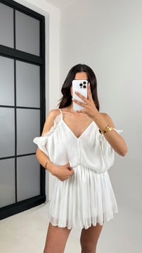 Beyaz Ayarlanabilir Askılı Parlak Şifon Tasarım Tulum Gaus00620GausTULUMGU1002448