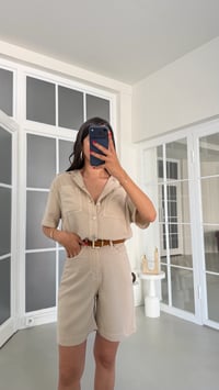 Taş Kemerli Tencel Denim Tulum GAUS-01863GAUSJumpsuitsGAUS-01863