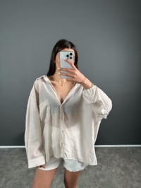 Let Bej Çizgili Premium Salaş GömlekGausGÖMLEKGU007230