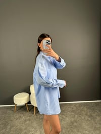 Mavi Çizgili Zr Model Şortlu Gömlek Takım GausTAKIMGU007894