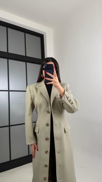 Yeşil Önü Düğmeli Vatkalı Astarlı Premium Kaşe Kaban Gaus-01030GAUSKABANgaus-01030