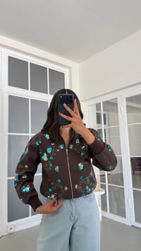 Kahve Payet Nakışlı Astarlı Bomber Ceket GAUS-01934GAUSJacketsGAUS-01934
