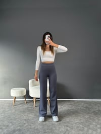 Aris Füme Şardonlu Fitilli PantolonGausPANTOLONGU002548