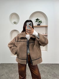 Dash Kahve Deri Şeritli Peluş Biker MontGausMONTGU00903737