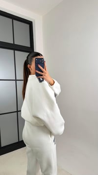 Beyaz ZR Model Baskılı Şardonlu Sweatshirt Eşofman Takım GAUS-00751GAUSTAKIMGAUS-00751