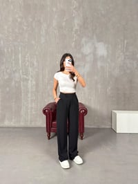 Sasa Siyah Çıtçıt Detaylı PantolonGausPANTOLONGU100209