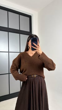 Kahve V Yaka Yumuşak Dokulu Kazak GAUS-00689GAUSKAZAKGAUS-00689