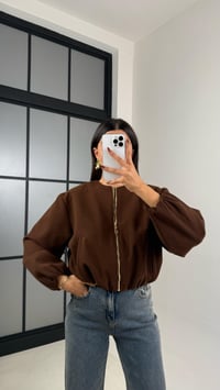 Acı Kahve Astarlı Cepli Kaşe Bomber Ceket GAUS-00191GAUSCEKETGAUS-00191