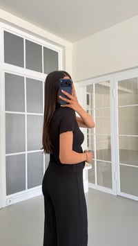 Siyah Crop Bluz Beli Lastikli Pantolon Bürümcük Takım GAUS-01555GAUSSuitsGAUS-01555