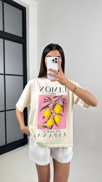 Ekru Limon Baskılı Basic Tshirt Gaus00416GausTSHIRTGU1001974