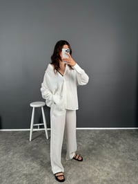 Ahel Beyaz Premium Oversize İkili Takım GausTAKIMGU008049