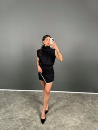 Loni Siyah Zr Model Sırt Dekolteli TulumGausTULUMGU008130