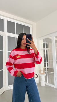 Kırmızı Çizgili Vintage Sweatshirt GAUS-02121GAUSSweatshirtGAUS-02121