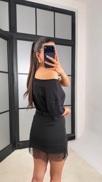 Siyah Dantel Detaylı Kemerli Etek GAUS-01479GAUSETEKGAUS-01479